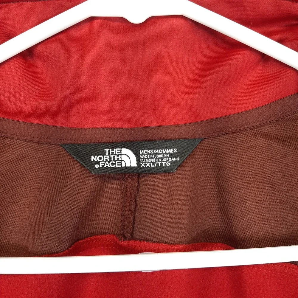 The North Face Fleece Jacket Men's 2XL Full Zip Lightweight Zip Turtleneck Red